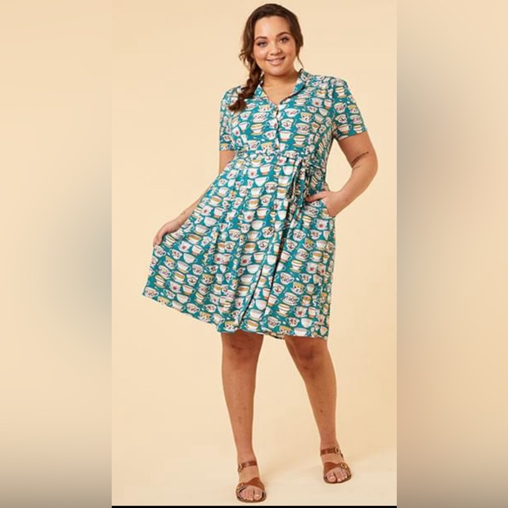 Joanie teacup print retro style dress